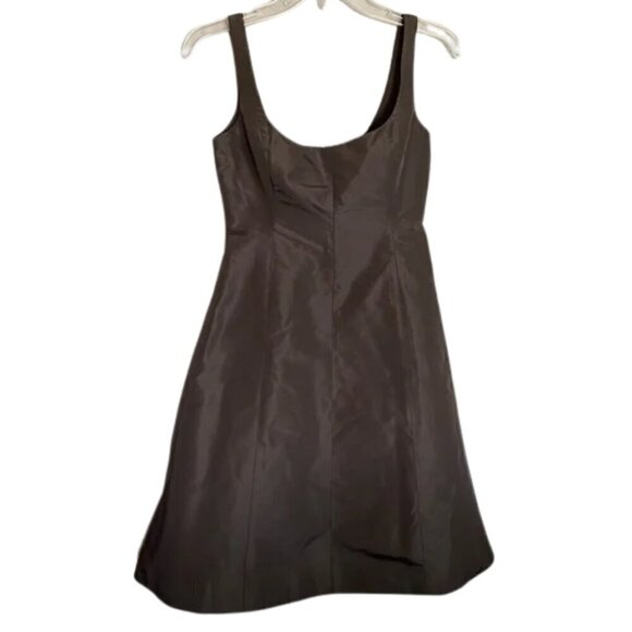 J. Crew Elegant Brown Silk Sleeveless Dress with Slip Size - Picture 1 of 7